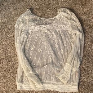 Beautiful white lace Free People top